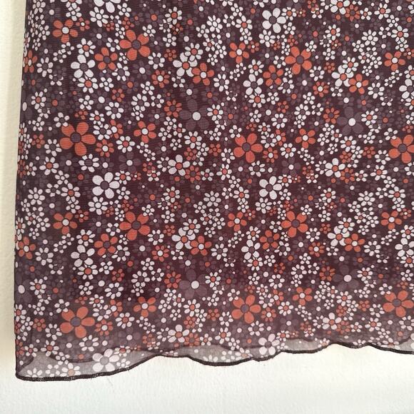 Y2K Floral Mesh Midi Skirt Sz M Fairy Grunge Ditzy Floral Fairycore 90s Daisy - Picture 3 of 7